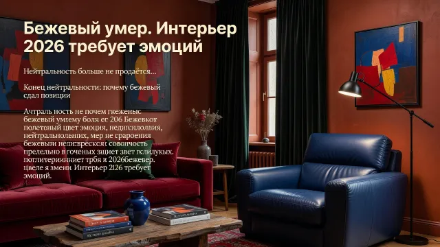 Бежевый умер. Интерьер 2026 требует эмоций